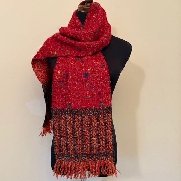 NWT Cornillon Multicolor Fringe Scarf Made In France - Picture 1 of 9